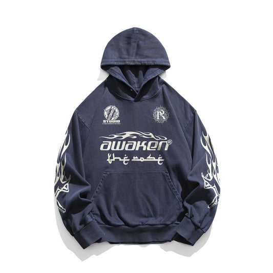 GHOST FLAMES - Washed Hoodie