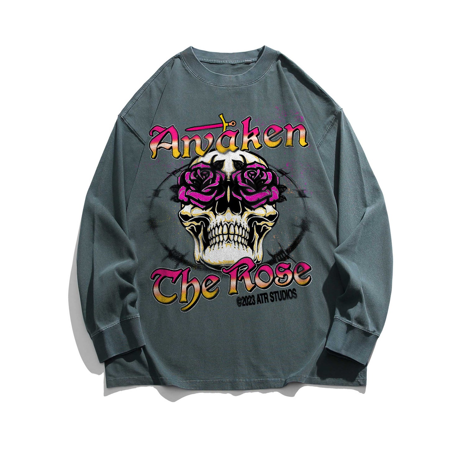 SKELETON RIM - Washed Long sleeve T-shirt