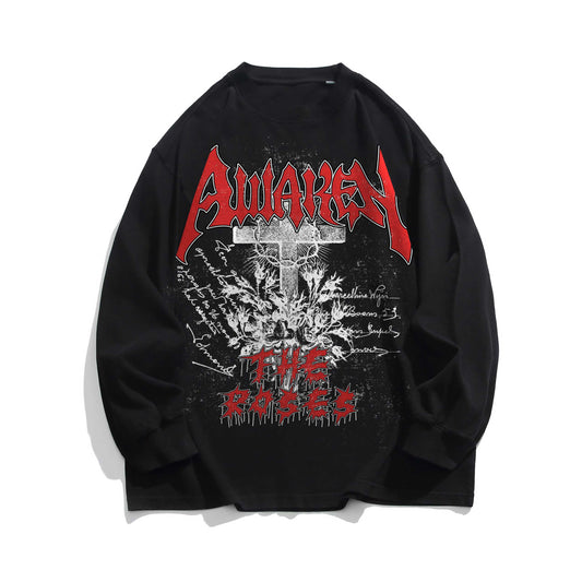 CROSS ROSE - Washed Long sleeve T-shirt