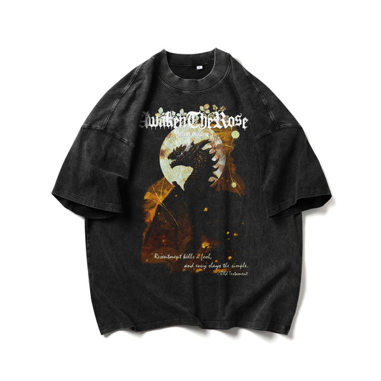 GREEDY DRAGON - Washed Vintage T-shirt